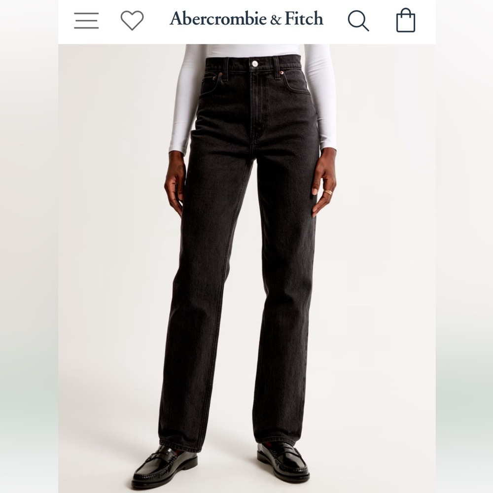 New with tags Abercrombie, the 90s straight ultra high-rise size 25 size 0 long